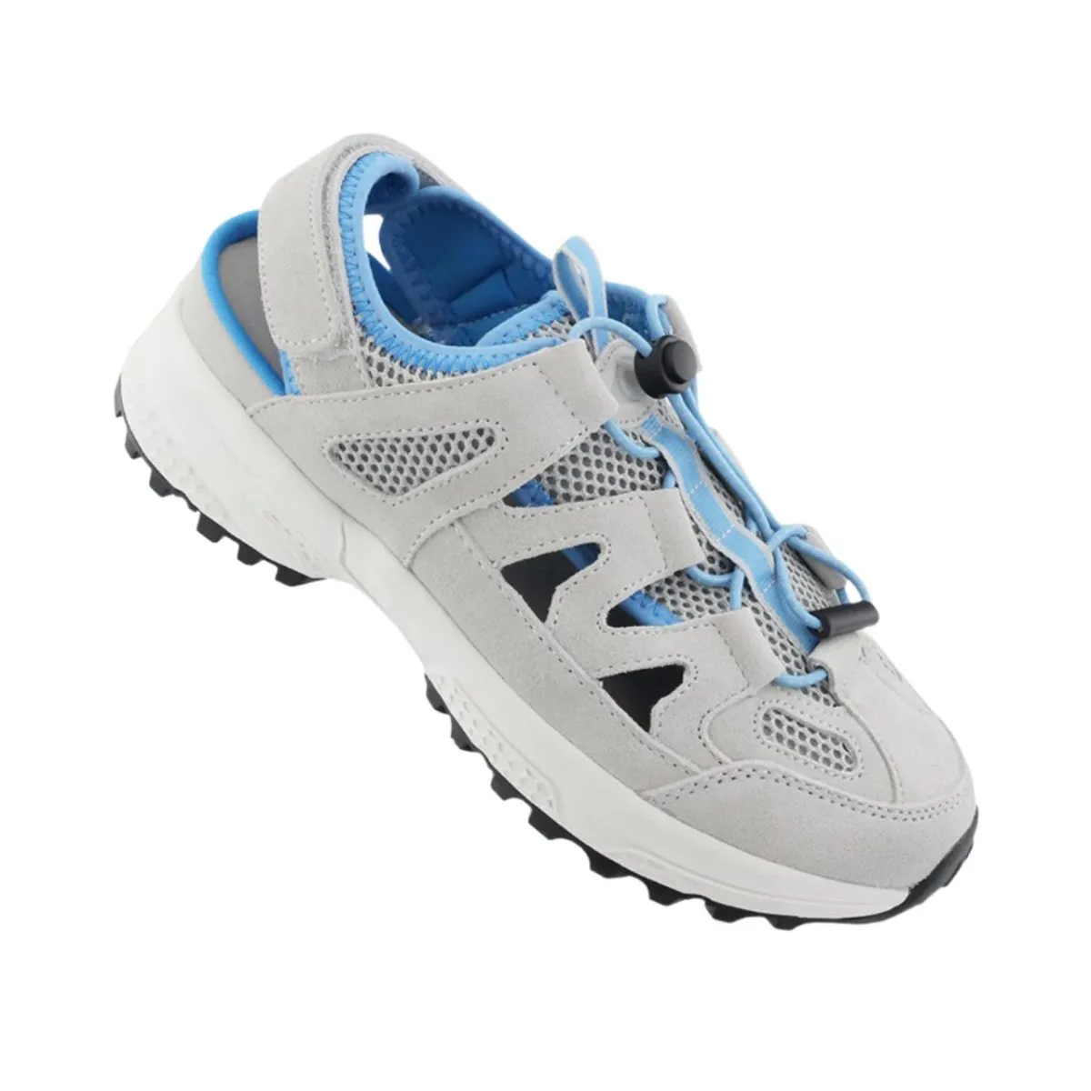 Apex P2143W Women's Closed Toe Sandal In Grey/Blue