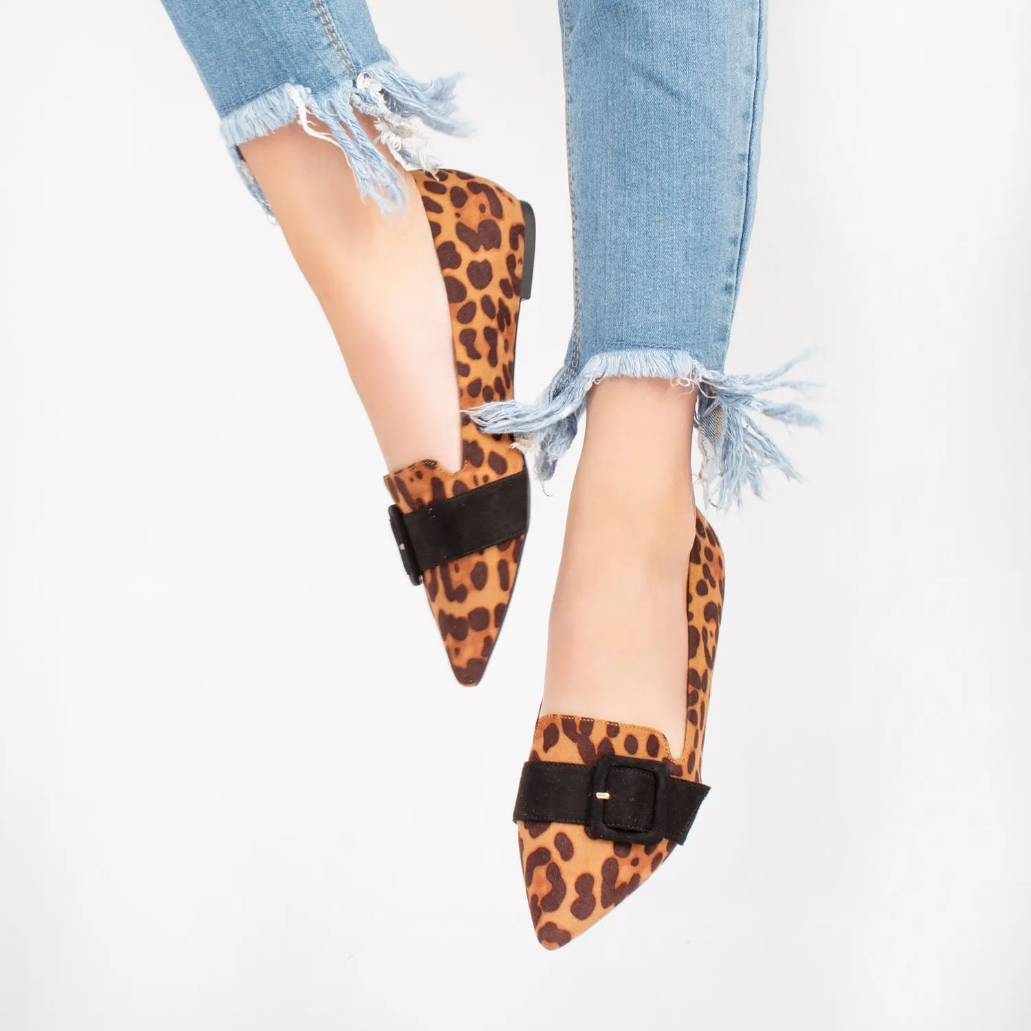 AUDREY LOAFER FLATS IN FAUX SUEDE