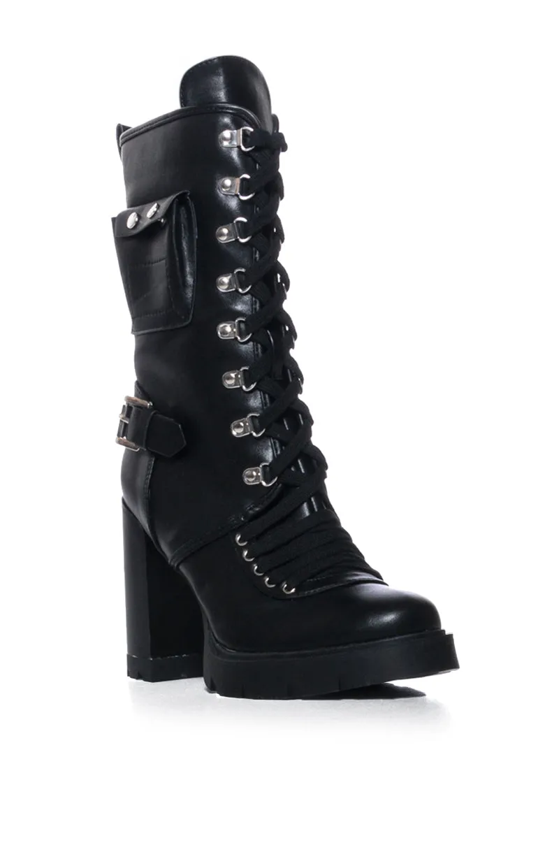 AZALEA WANG CALIBRI BLACK CHUNKY BOOTIE