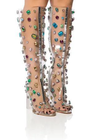 AZALEA WANG HEIDI EMBELLISHED PVC BOOT IN MULTI