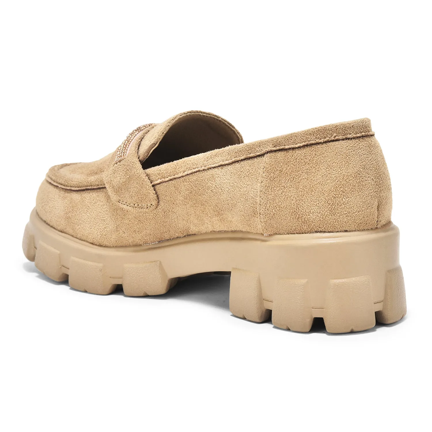 Beige Slip-on Suede Rhine Strap Loafer