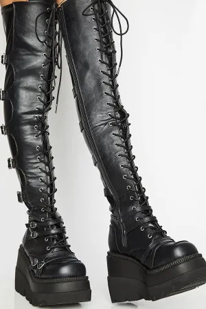 Black Stylish Strappy Boots