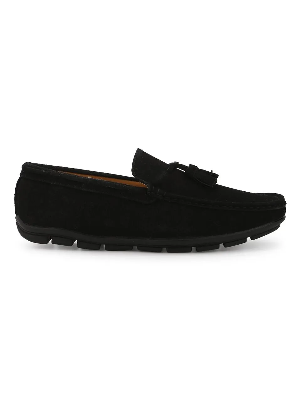 Black Suede Tassel Loafers