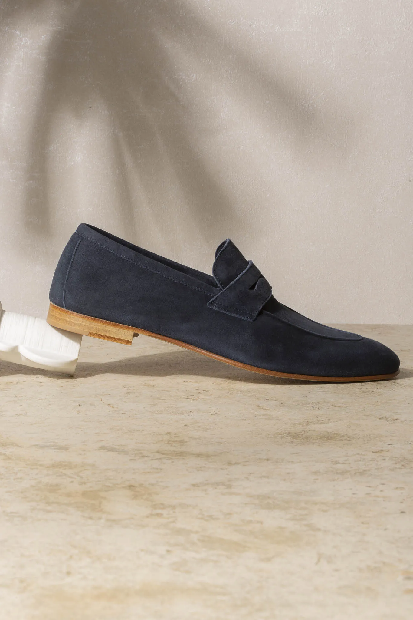 Blue soft penny loafers - Made In Italy