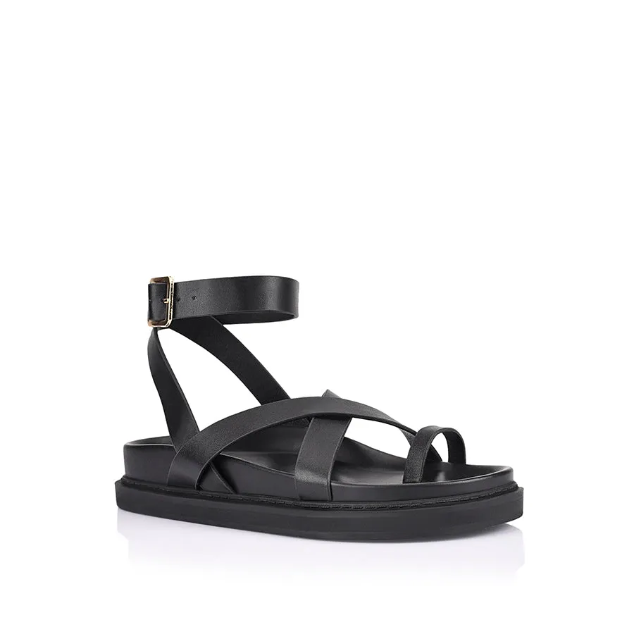 Brady Footbed Sandals - Black