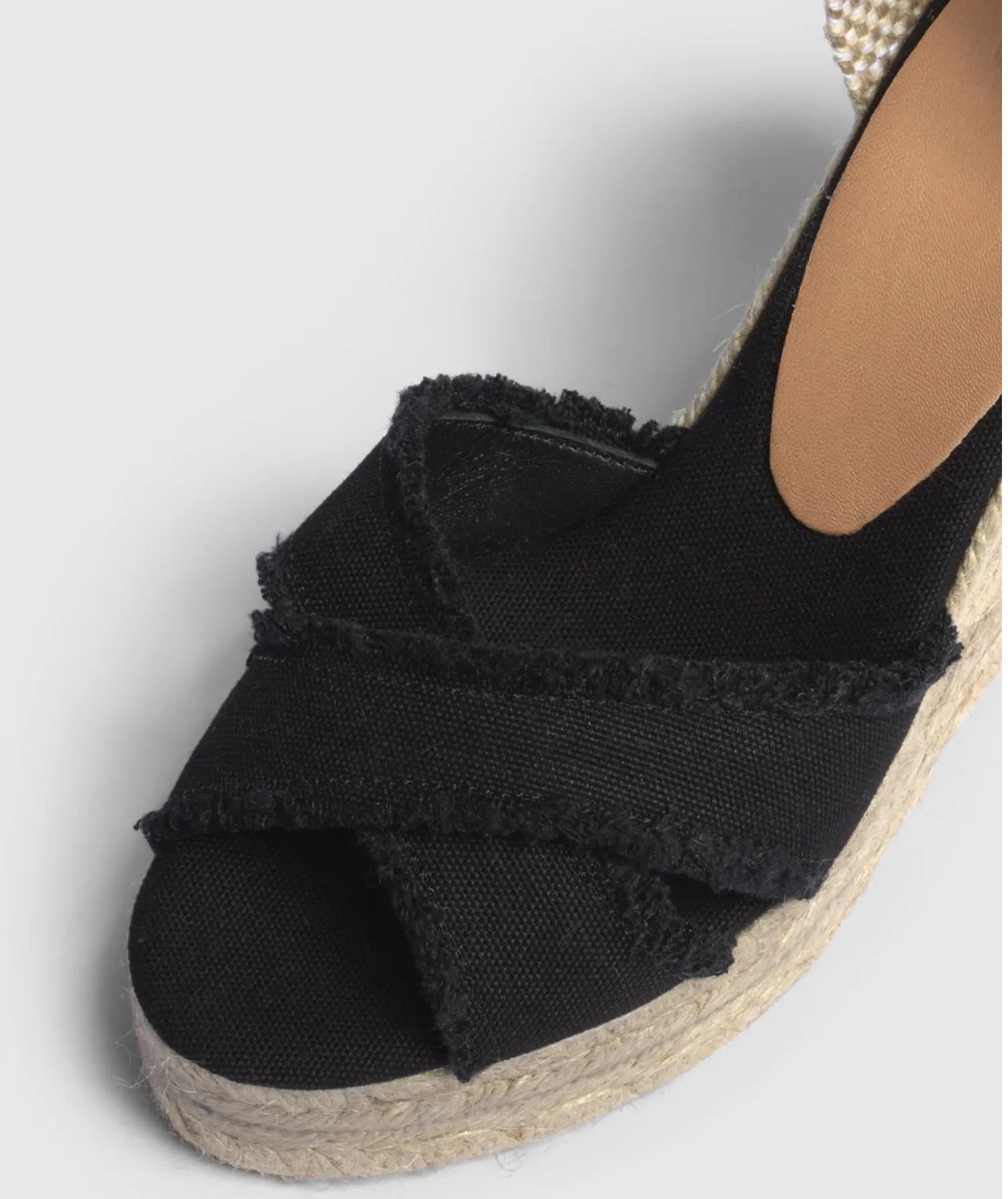 Castaner Bluma 8ED Black Canvas Wedge Espadrilles