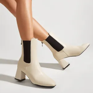 Chunky Heel Short Boots