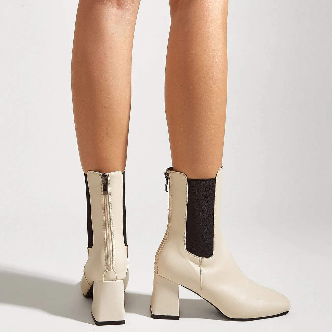 Chunky Heel Short Boots