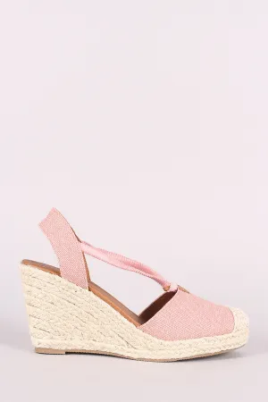 City Classified Canvas Round Toe Espadrille Platform Wedge