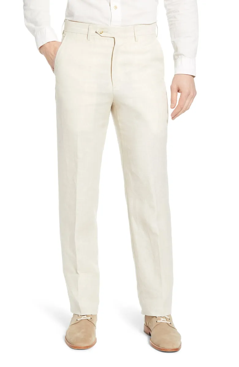 Classic Linen Pant<br>Flat Front<br>Regular Rise