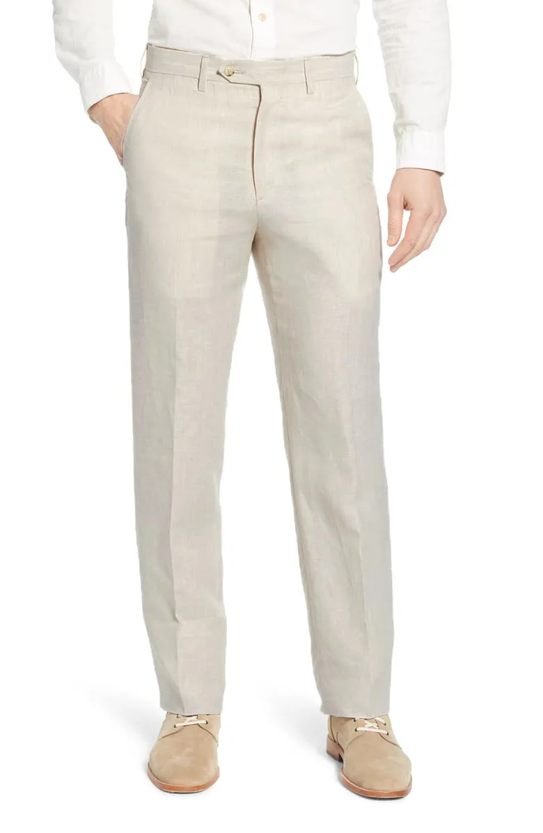 Classic Linen Pant<br>Flat Front<br>Regular Rise