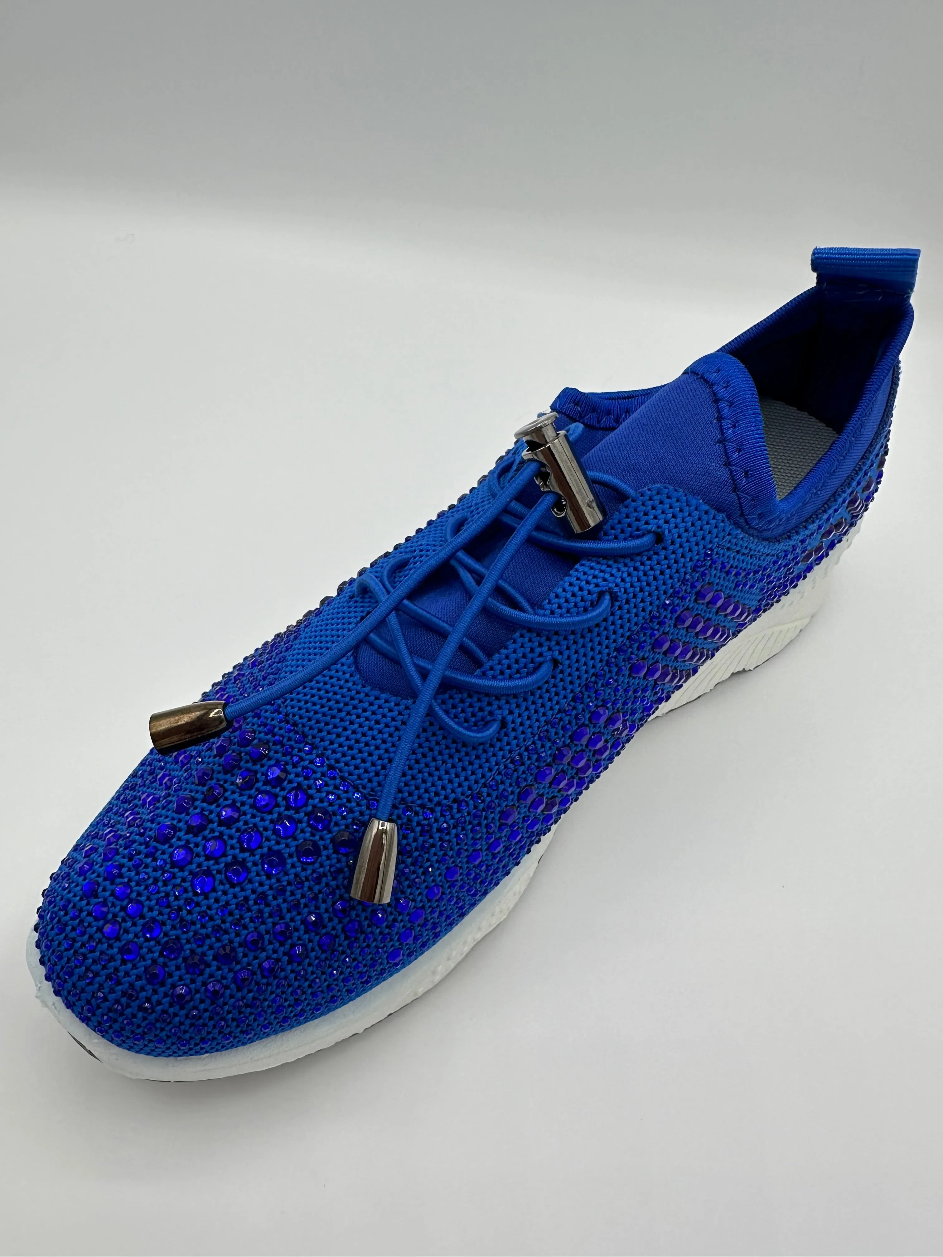 Crystal-Embellished Lace-Up Gym Shoes