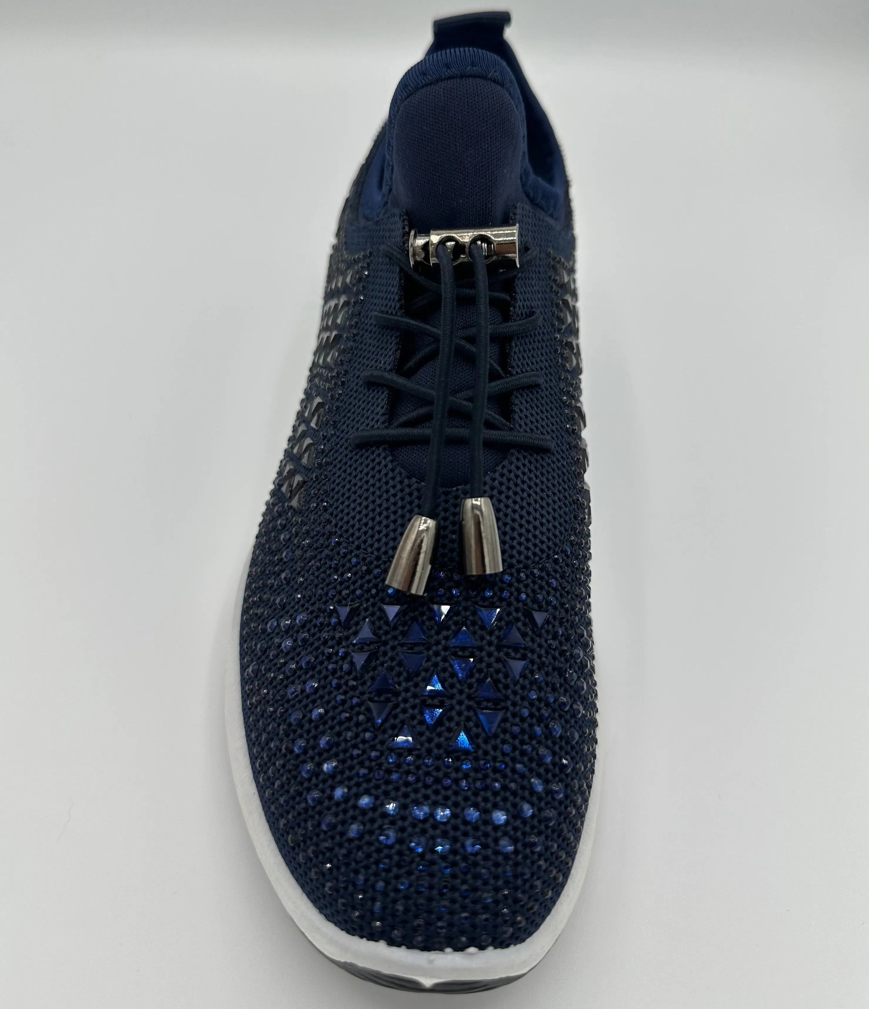 Crystal-Embellished Lace-Up Gym Shoes