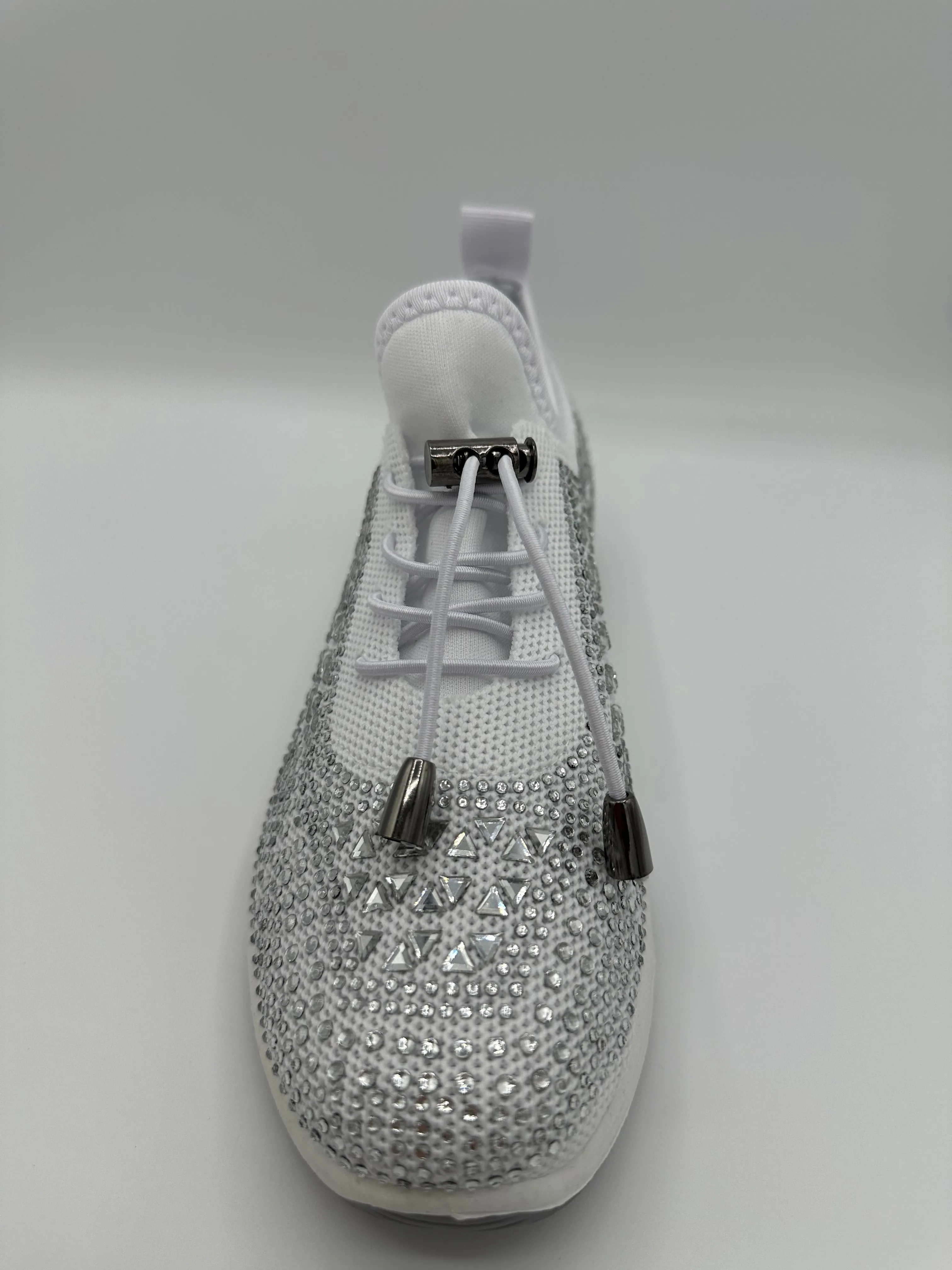 Crystal-Embellished Lace-Up Gym Shoes