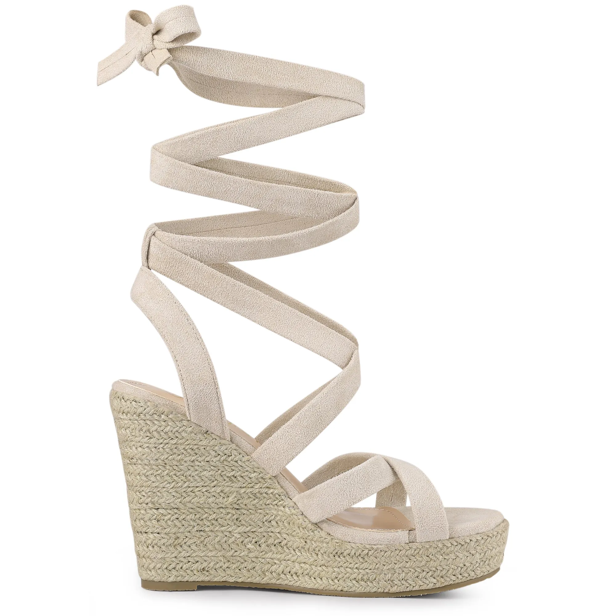 Espadrilles Platform Heel Lace Up Wedge Sandals