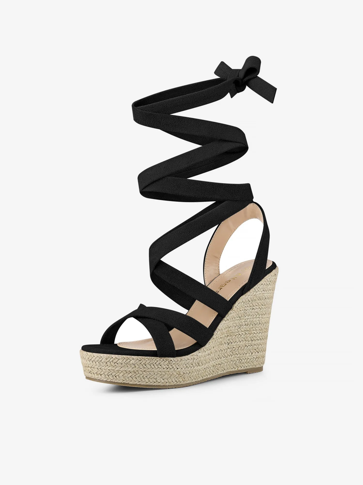 Espadrilles Platform Heel Lace Up Wedge Sandals