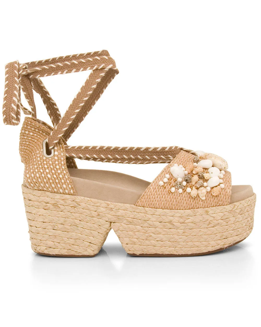 Evat Platform Espadrille Sandal in Sand