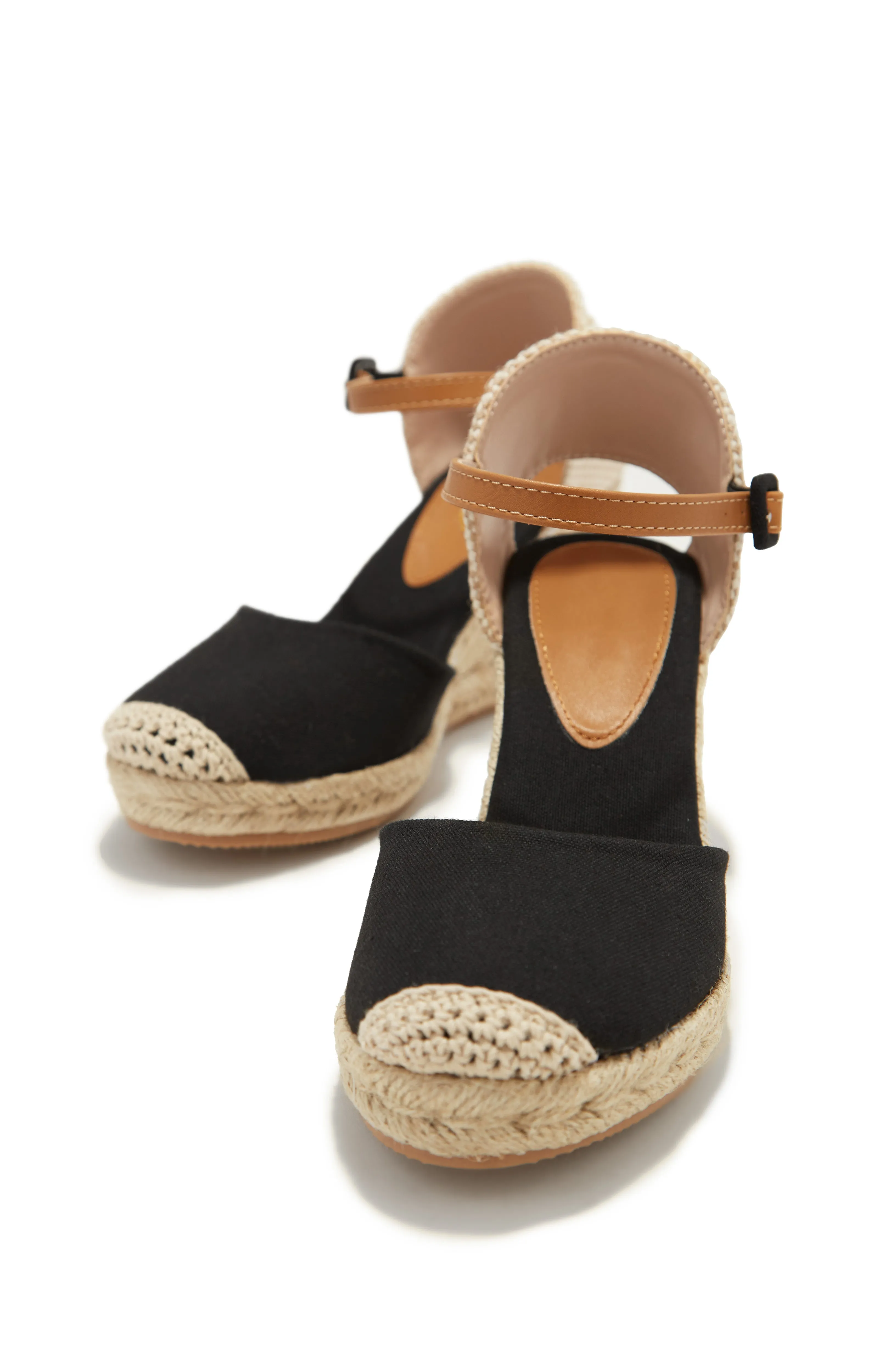 Golden Hour Espadrille Platform Wedges - Black