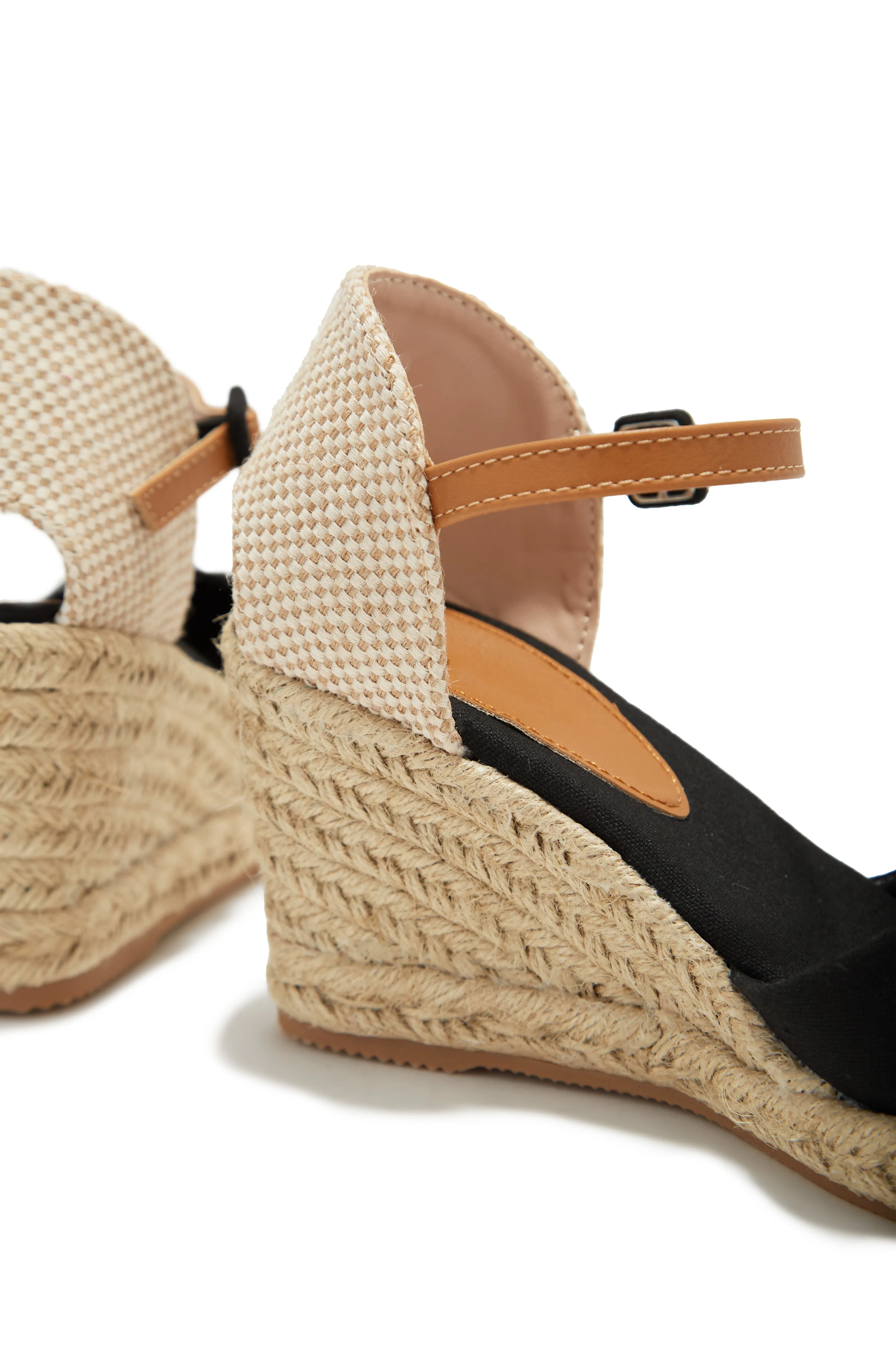 Golden Hour Espadrille Platform Wedges - Black