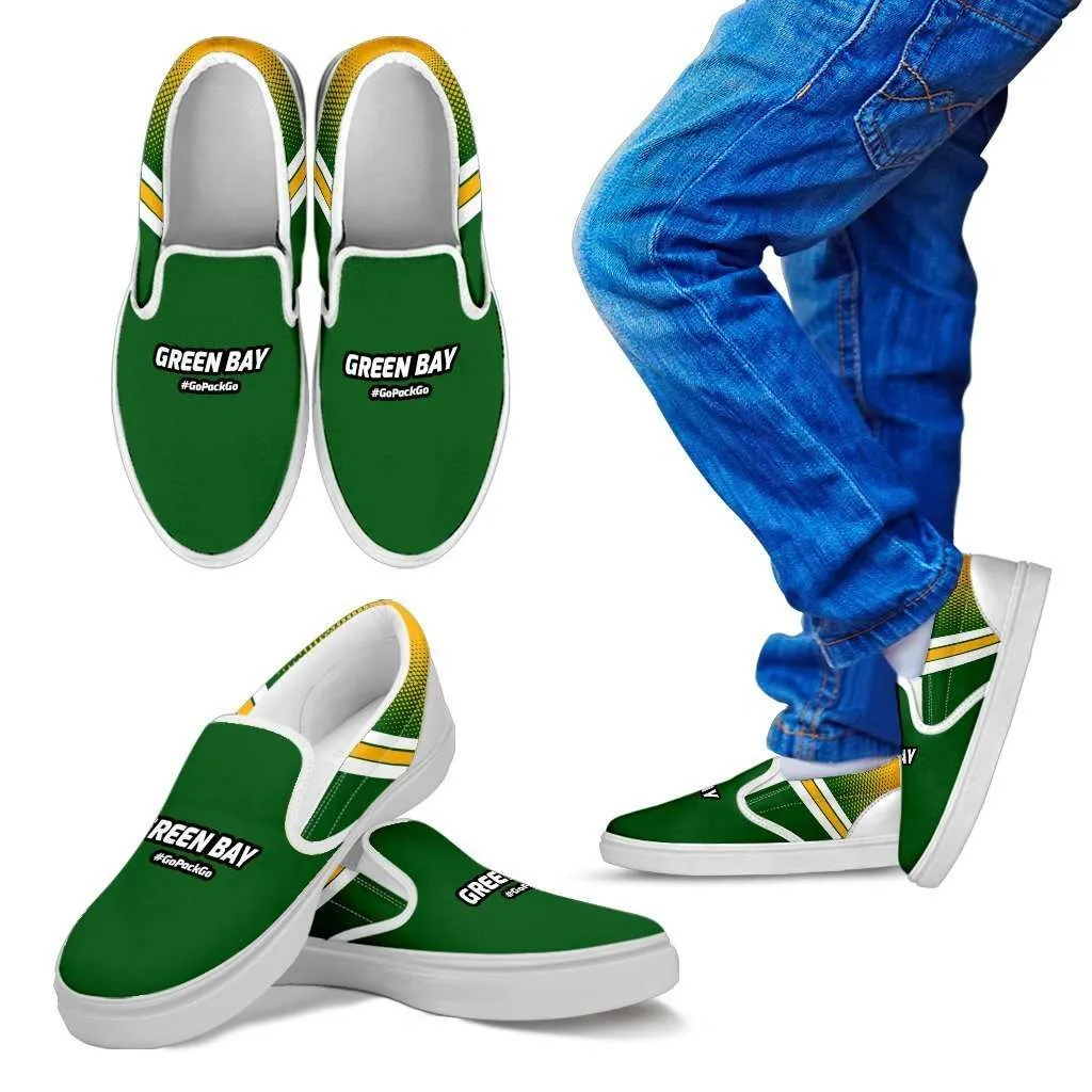 #GoPackGo Green Bay Fan Slip-on Sneakers