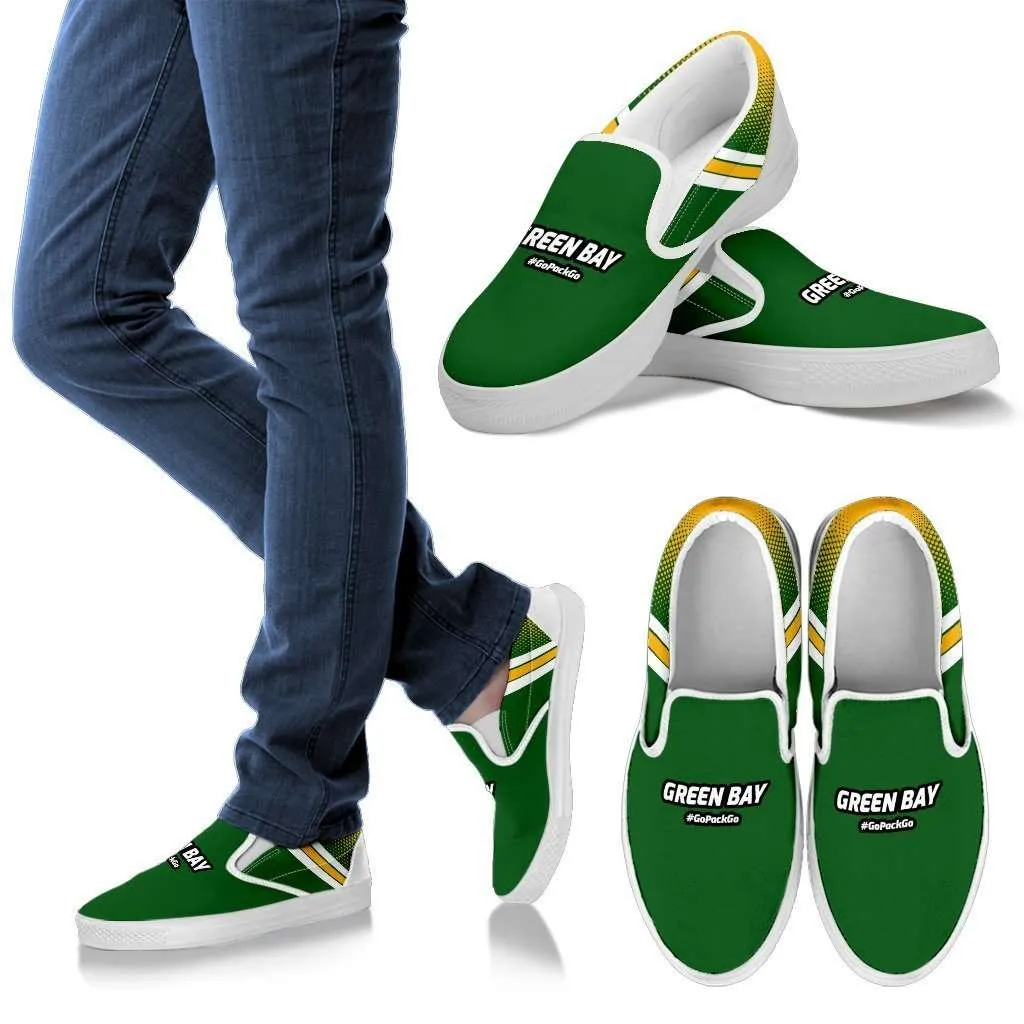 #GoPackGo Green Bay Fan Slip-on Sneakers