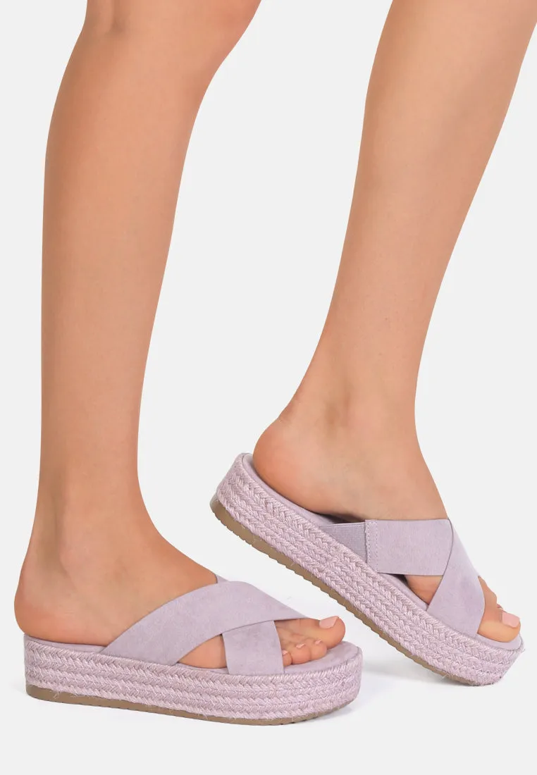 Grace Cross Strap Espadrille Platform