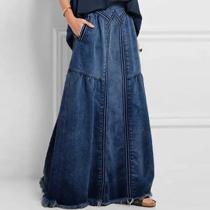 Helena Bohemian Maxi Denim Skirts - 3 Colors