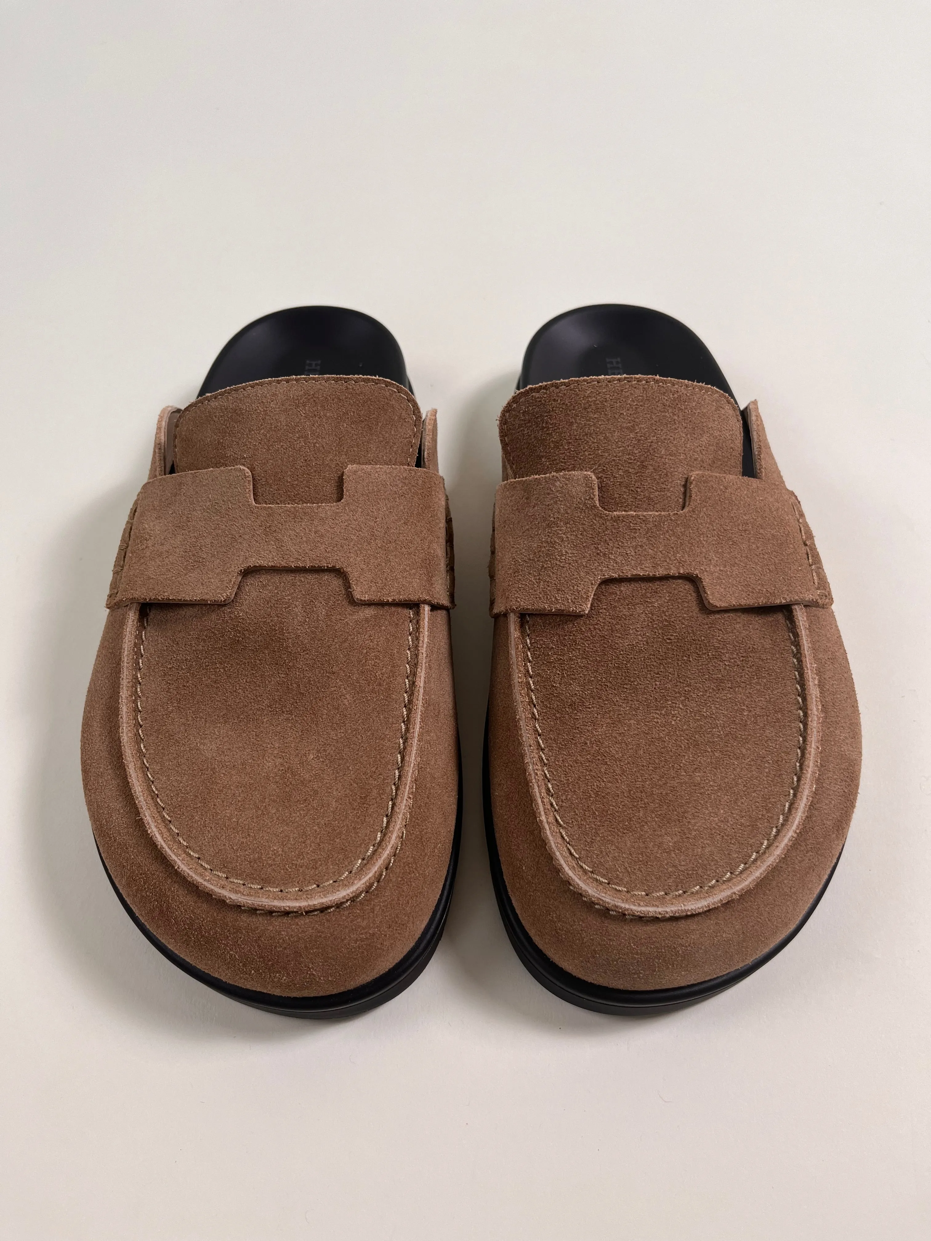 Hermès Brown Suede Go Mules