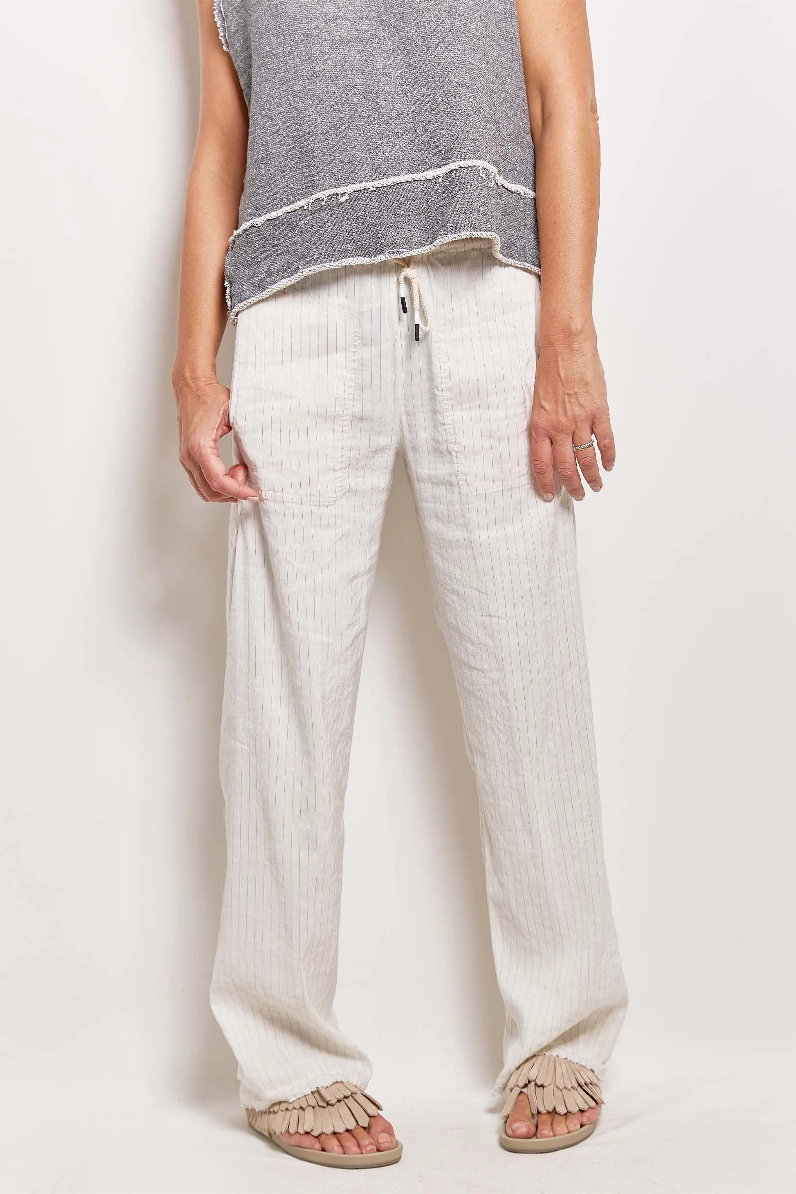 honest lightweight linen pinstripe pant