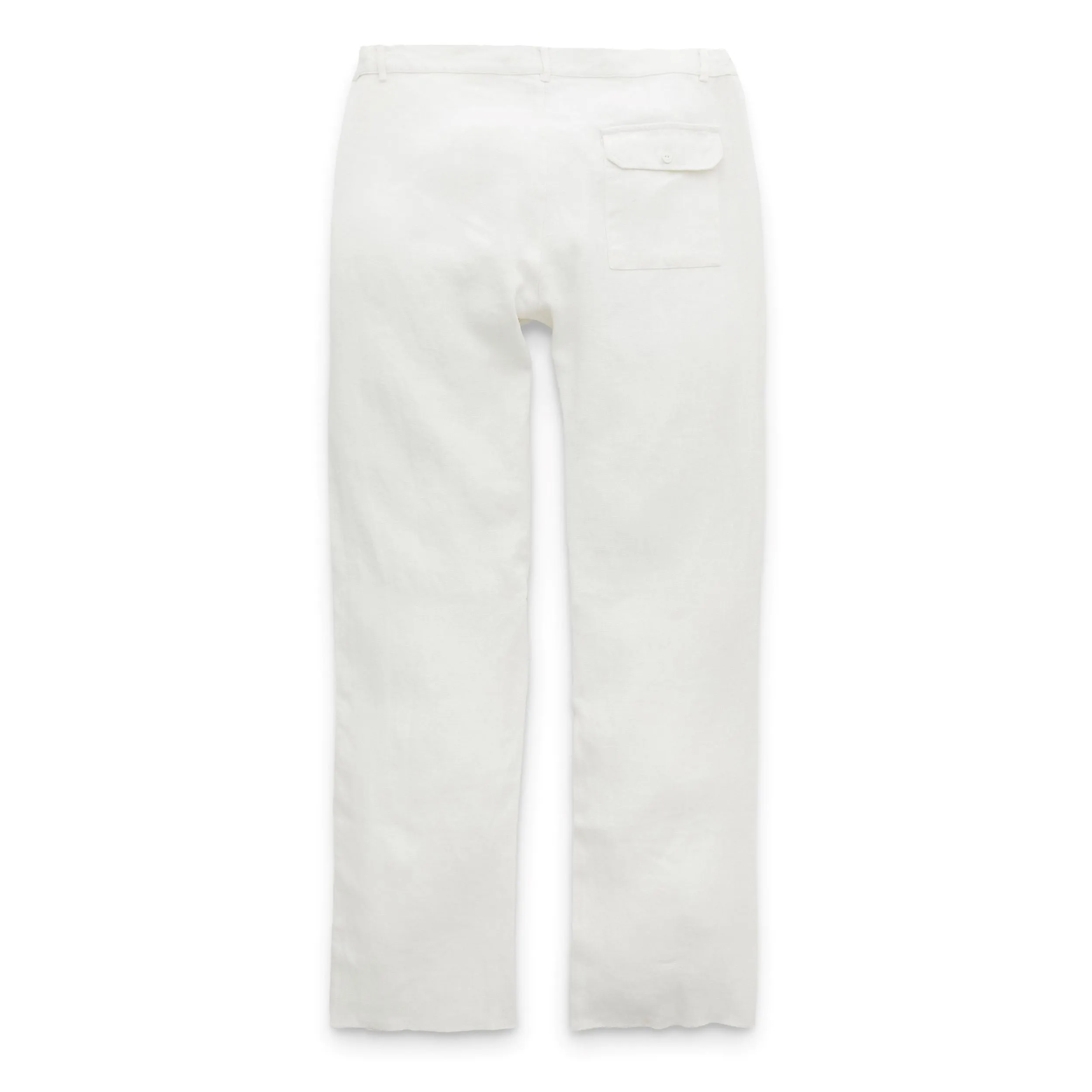 J. Peterman Men's Comfortable Lightweight Linen D-Ring Straight Leg Pants in White