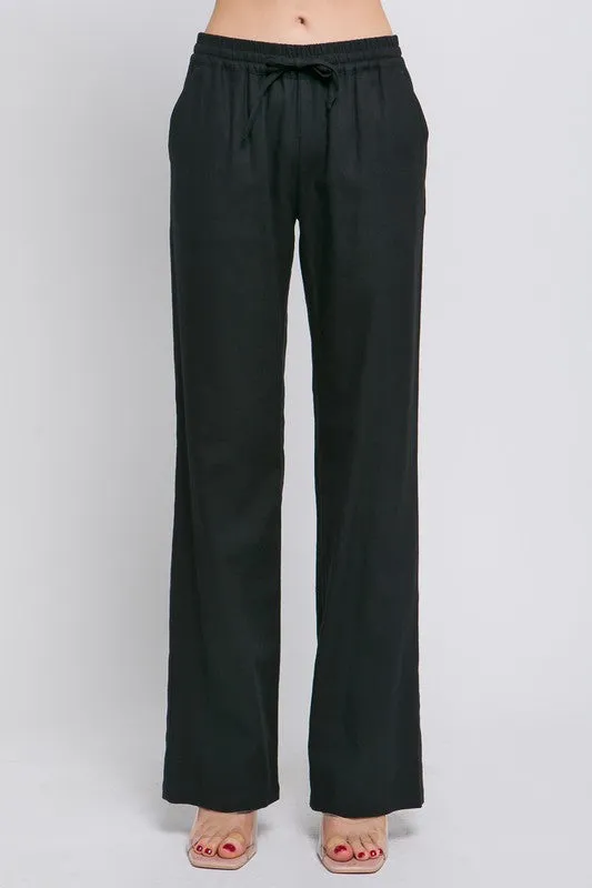 Kara Linen Pants (Black)