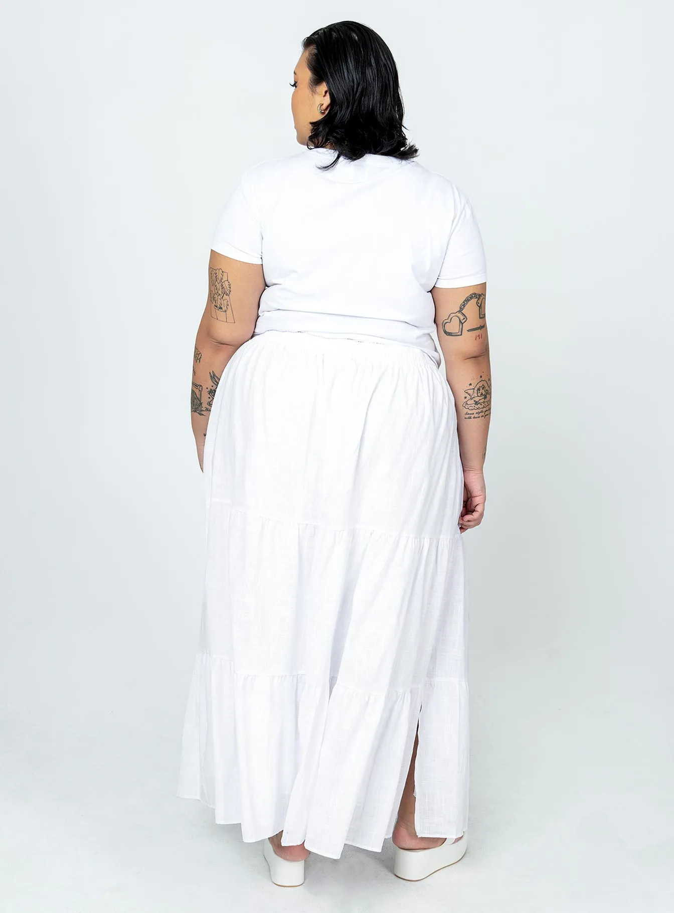 Korban Maxi Skirt White Curve