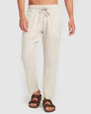 Linen Pants Brown Stripe