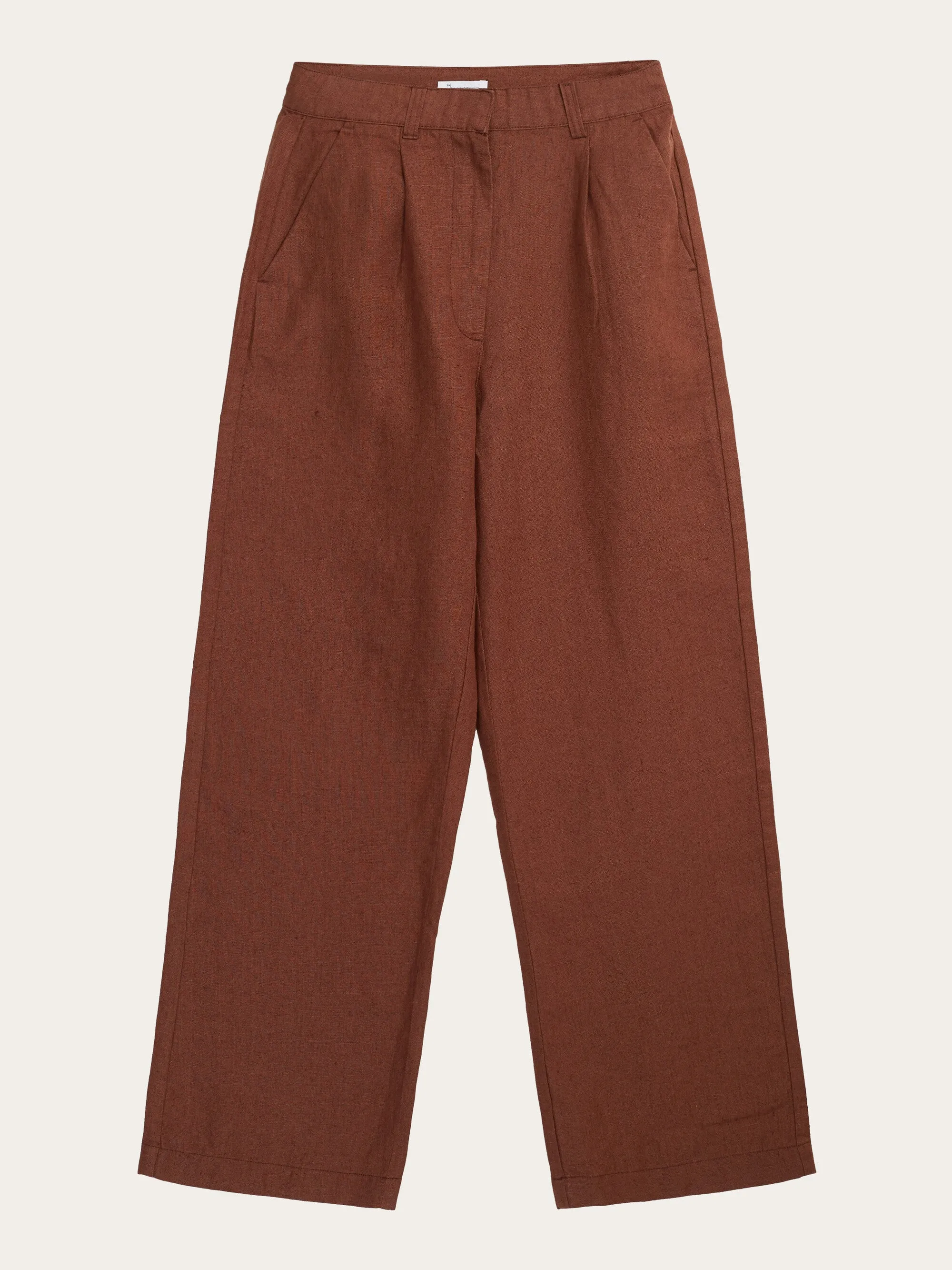 Loose natural linen pants - Tiramisu