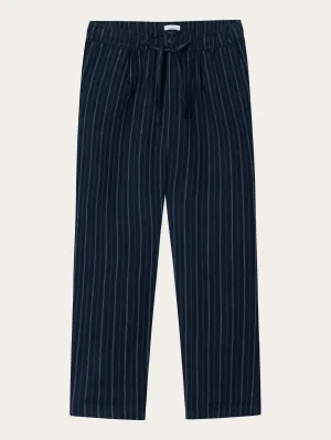 Loose striped linen pant - Stripe - navy