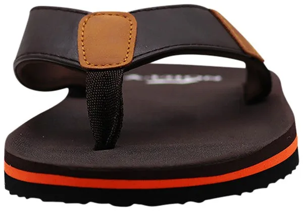 Mens Flip Flop Sandal Brown Orange