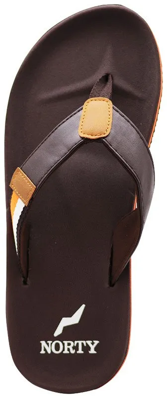 Mens Flip Flop Sandal Brown Orange