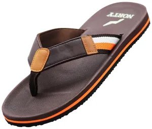 Mens Flip Flop Sandal Brown Orange