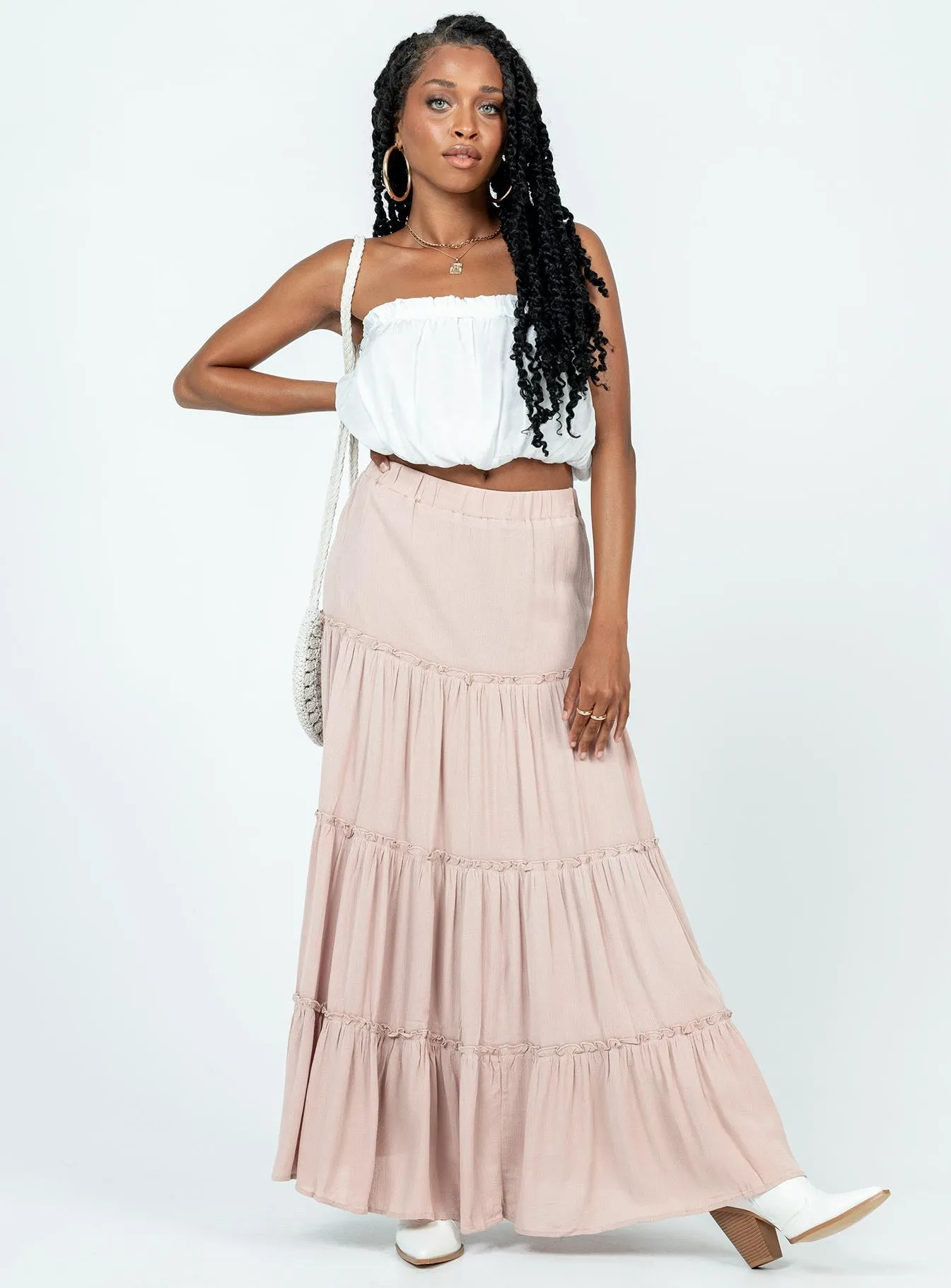 Miriah Maxi Skirt Beige