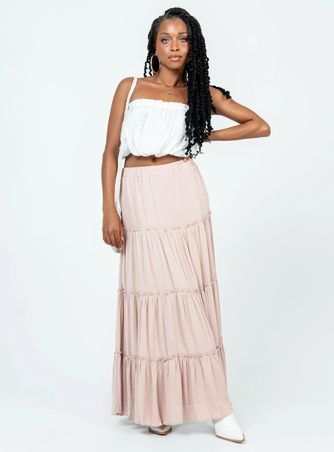 Miriah Maxi Skirt Beige