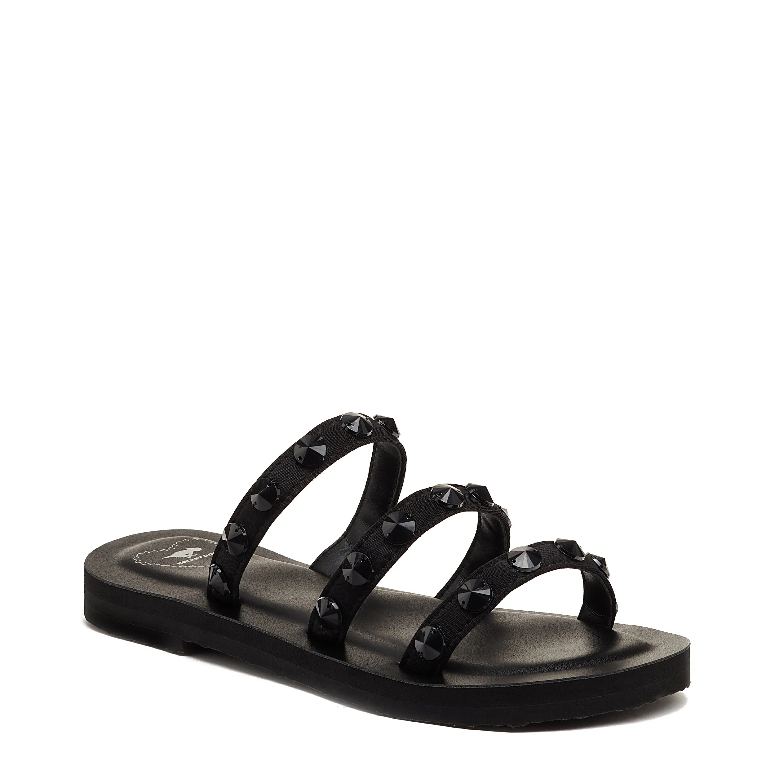 Noelle Black Jeweled Sandals