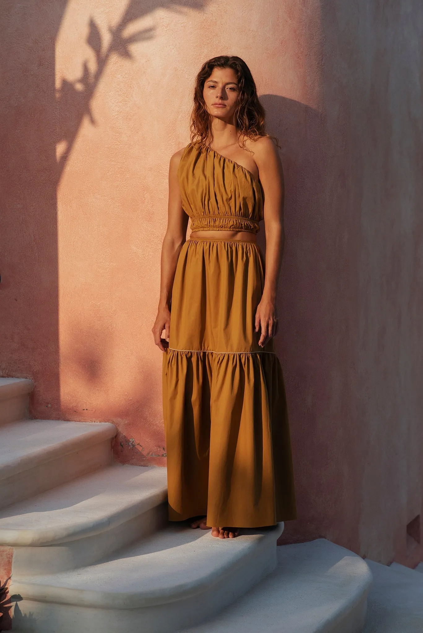 Ornella Cotton Maxi Skirt / Tabaco