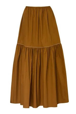 Ornella Cotton Maxi Skirt / Tabaco