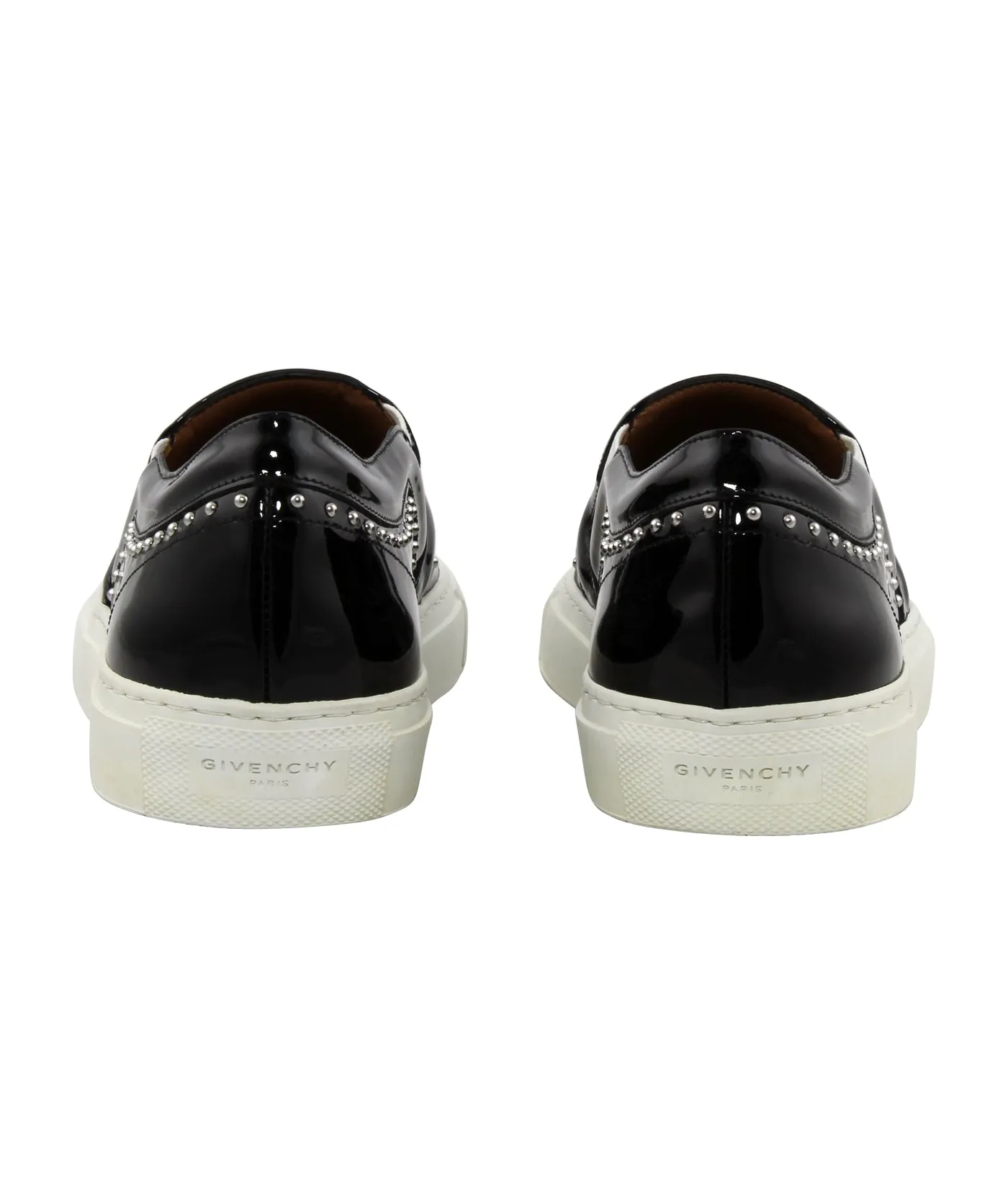 Patent Studded Logo Slip on SKATE Sneakers