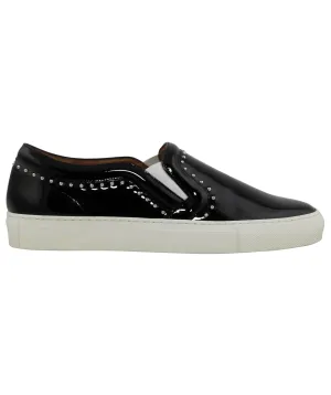 Patent Studded Logo Slip on SKATE Sneakers