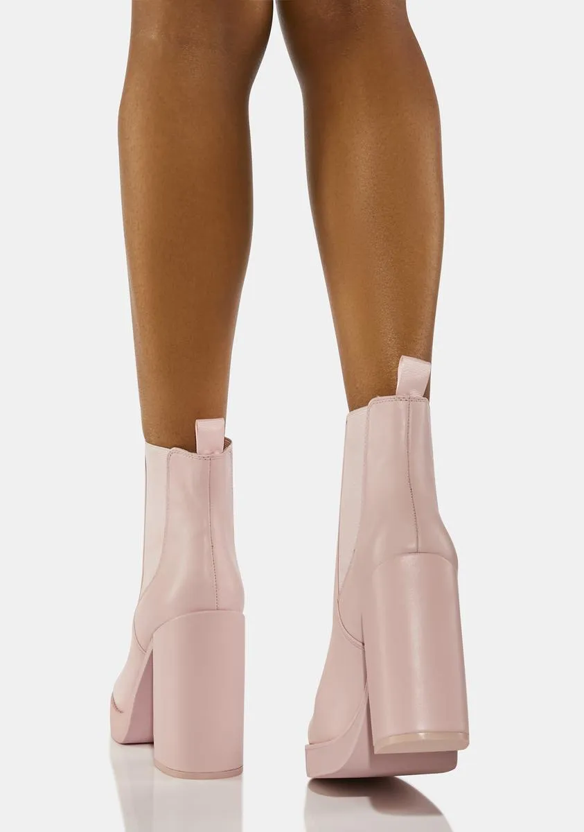 Pink Triple Leather Chelsea Boots