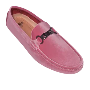 Pink velvet summer loafer men's pink summer shoes for men's