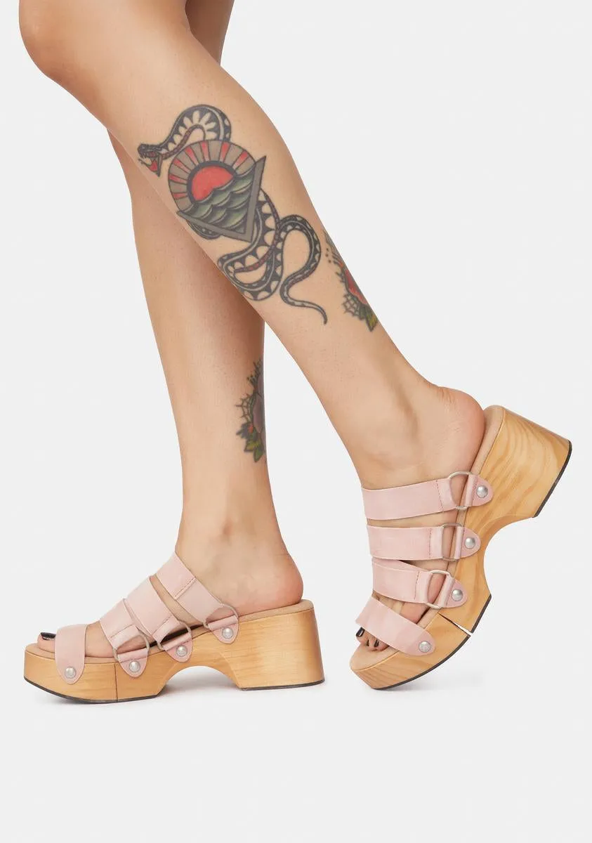 Pink Virgo Switchback Clog Slide Sandals