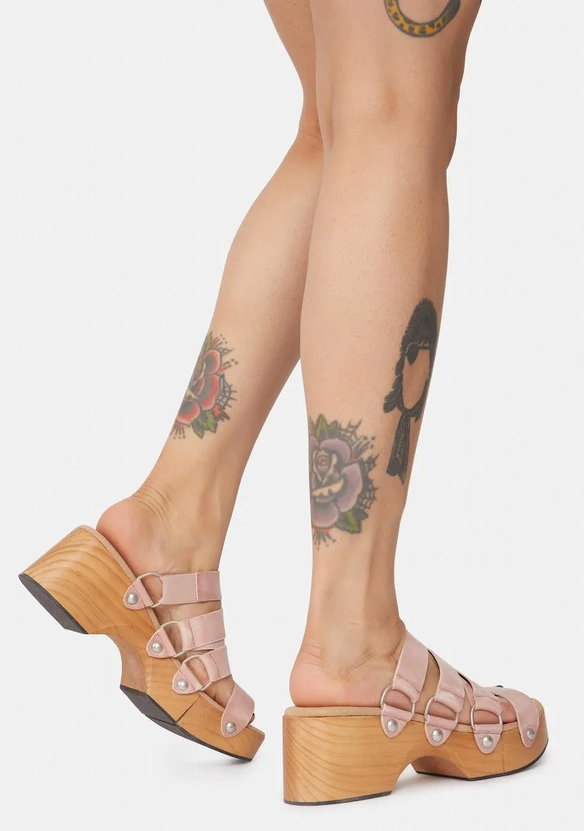 Pink Virgo Switchback Clog Slide Sandals