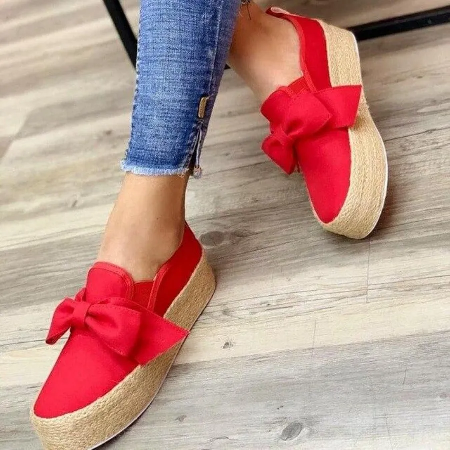 Platform Slip On Flats Leather Suede Sneakers